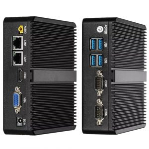 XCY Fanless Mini PC Intel Celeron J1900 Quad-Cores 2.0GHz 2x RS232 2x LAN Windows 10 Linux Embedded IoT Industrial Computer